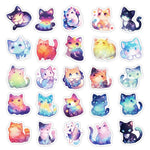 stickers multicolores galaxie étoiles dessin animé adhésifs waterproof réfrigérateur téléphone carnet papeterie enfants mignons