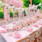 guirlande nœuds tulle rose clair blanc anniversaire mariage décoration festive élégante semi transparent 3mètres
