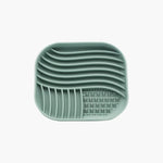 bol nourriture chien silicone vert bleu rose rayures horizontales grille perforation minimaliste