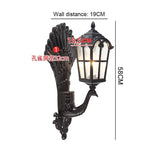 lampe murale classique vintage noir plumes dorées opacité mat extérieur éclairage maison ip65 led