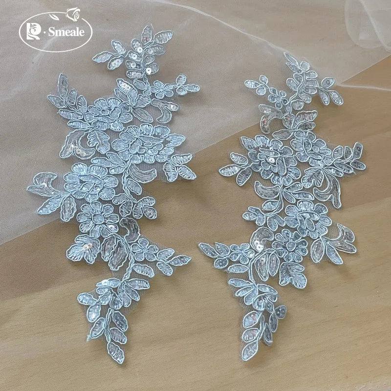 appliques decoratives brodees sequins floral violet blanc or rose bleu vert rouge noir