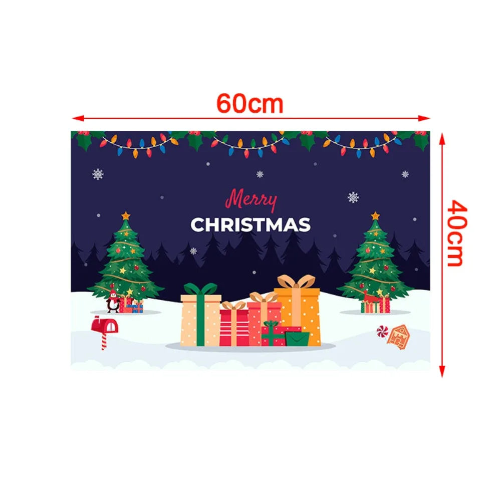 tapis noël rouge vert marron santaclaus rennes boules sapins cadeaux flocons étoiles merrychristmas