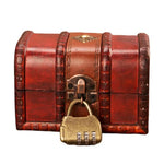 coffre bijoux vintage coffre bois rétro marron foncé ornements dorés serrure clé poignée