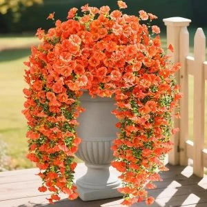 guirlande fleurs artificielles violettes roses jaunes oranges rouges feuilles vertes modernes decoration intérieure mariage