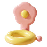 support mural imperméable sèche cheveux rose jaune bleu forme abstraite surface lisse brillante deco