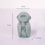 statuette bouddha jizo résine gris clair minimaliste moderne décoration jardin sans motif opaque