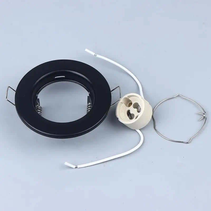 anneaux fixation led blanc noir argent clips métalliques moderne minimaliste rond lisse encastré spots