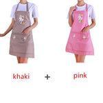 tablier cuisine rose bleu carreaux blancs lapin moderne décontracté poche collier