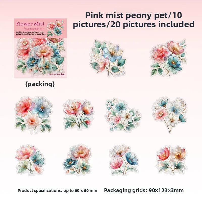 autocollants fleurs multicolores illustration diy décoration journal kawaii love have good day