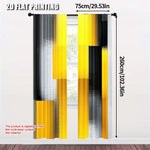 rideau moderne polyester noir gris jaune rayures horizontales abstraits translucide chambre salon