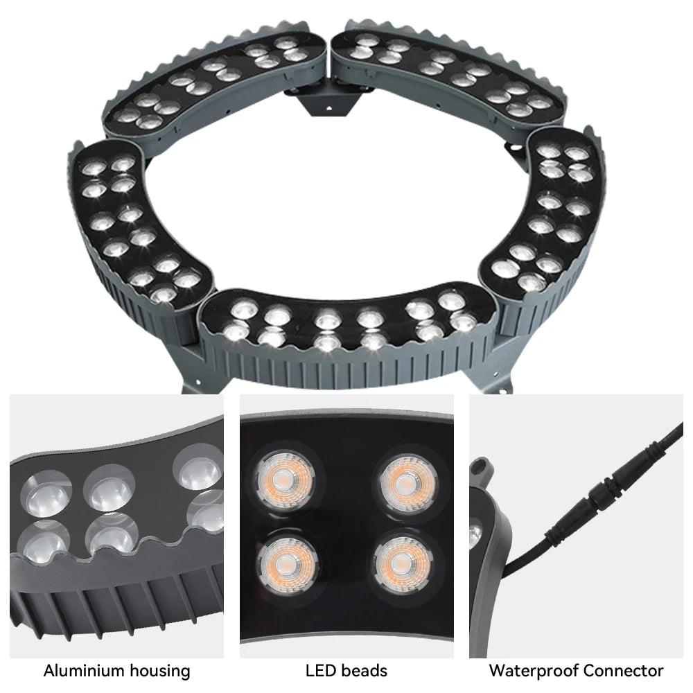 projecteur extérieur led aluminium ip65 spot arbre noir moderne éclairage paysager 210mm 310mm 380mm