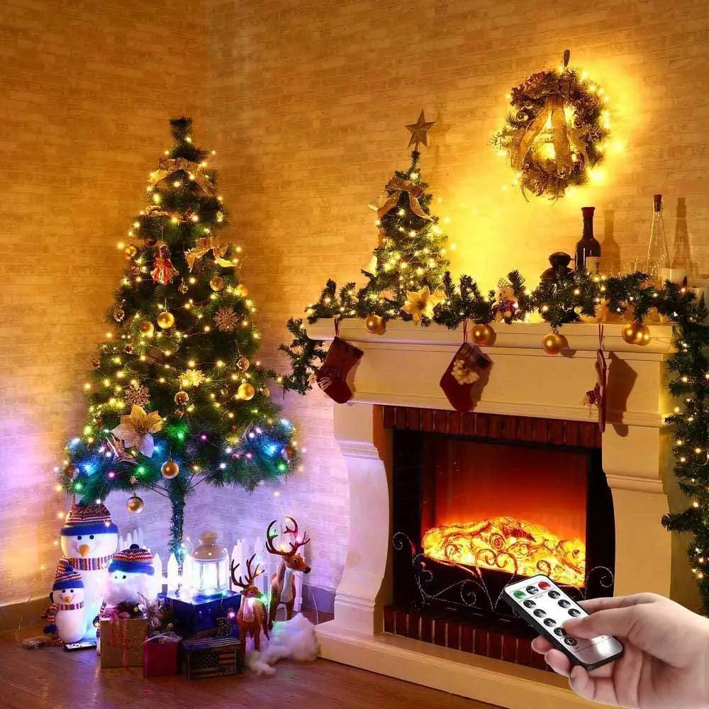 guirlande lumineuse dorées moderne 10m 100led télécommande ip67 20m 200led