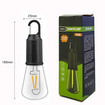lampe camping rechargeable led solaire portable crochet noir bleu transparent