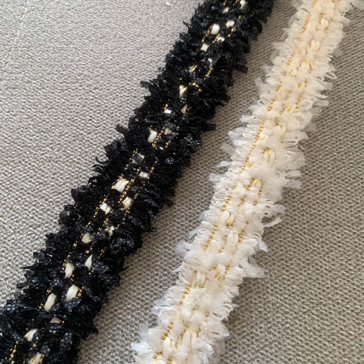 rubans frangés dorés blancs noirs 100 polyester largeur 3cm longueur 2mètres mariage décoration élégante