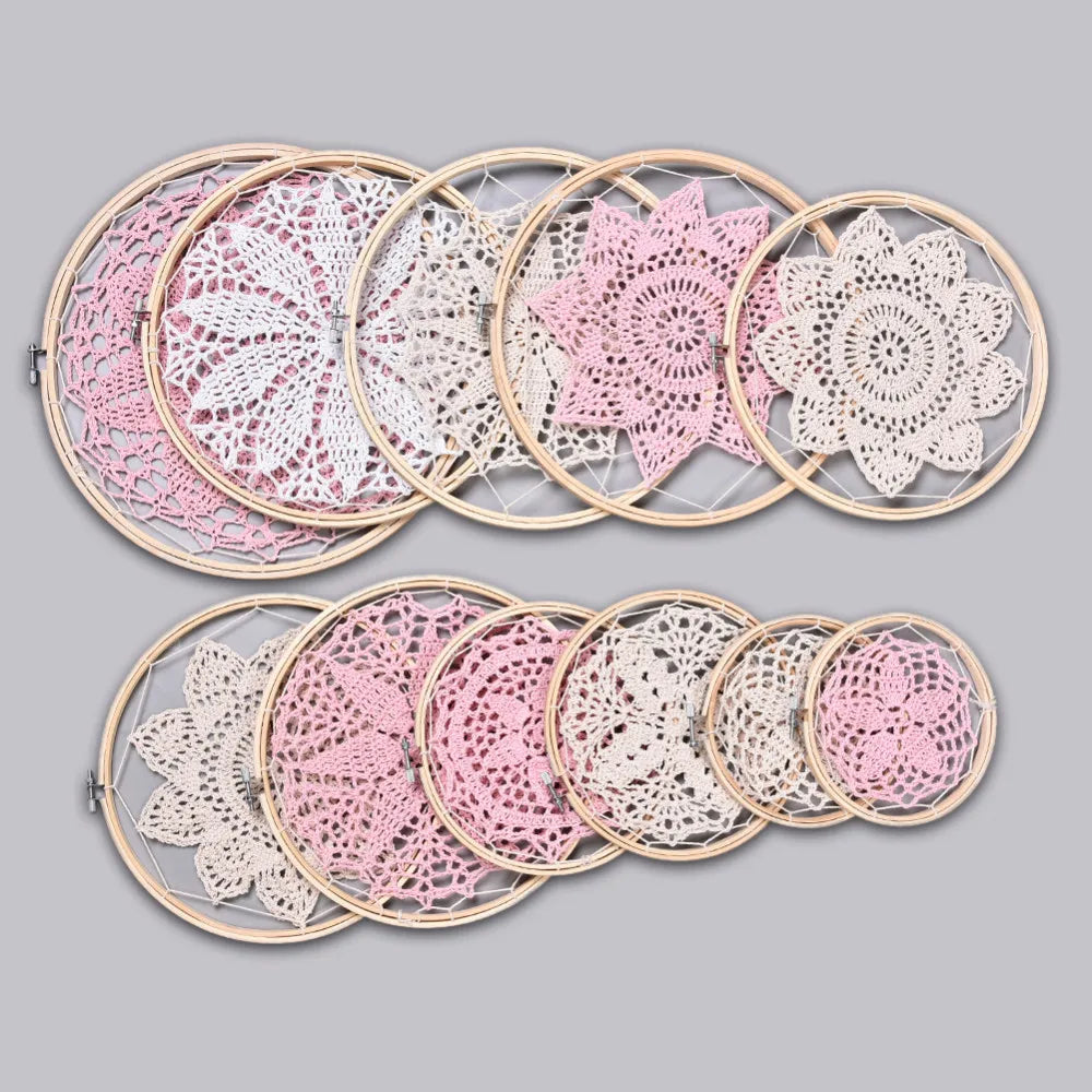 décoration murale dreamcatcher dentelle bohème motifs floraux suspension artisanale chambre mariage
