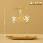 support boucles d'oreilles or moderne motifs chevaux arbres noël cerfs floral minimaliste fixations central