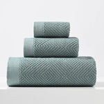 serviettes bain coton rayées beige jaune vert rapide absorption moderne toilette