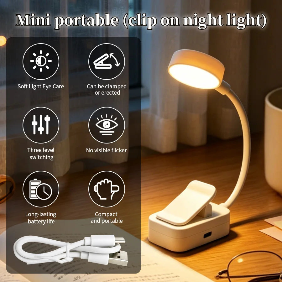 lampe led rechargeable usb modes couleurs gradation progressive clip flexible moderne minimaliste