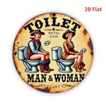 décoration murale vintage plaque métal toilettes homme femme humour écolier anniversaire noël