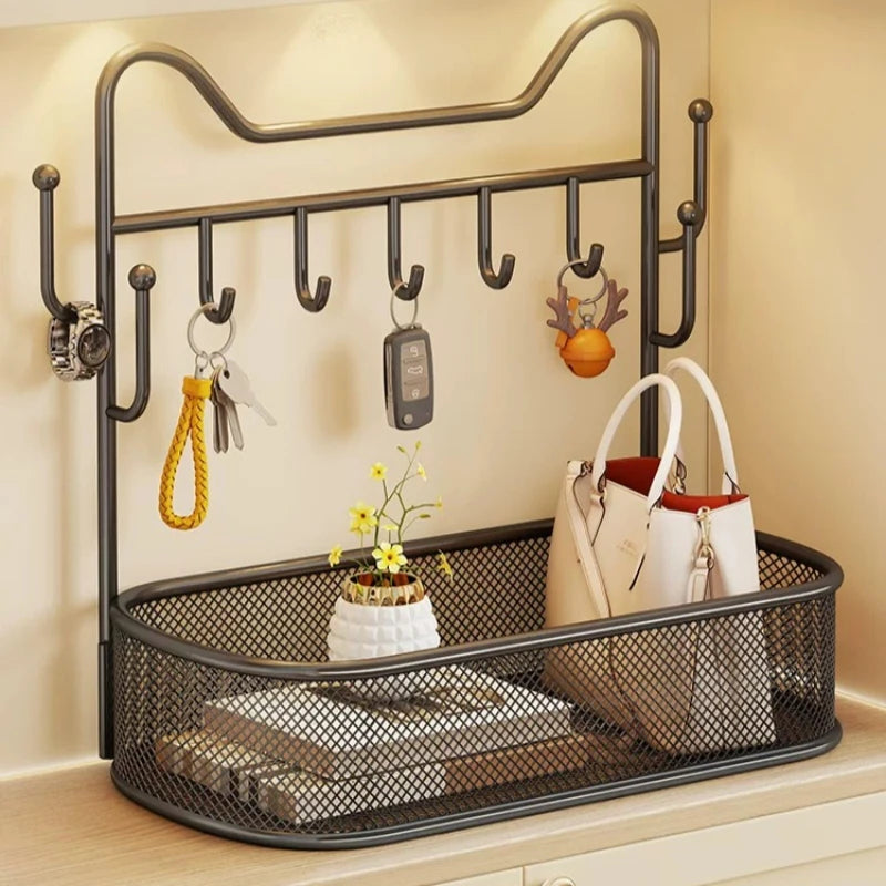 organisateur mural industriel noir crochets panier moderne rangement porte chambre