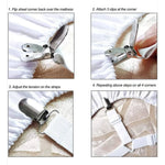 clips literie blanc noir rayures fines moderne clips métalliques rubans fixation pack quatre