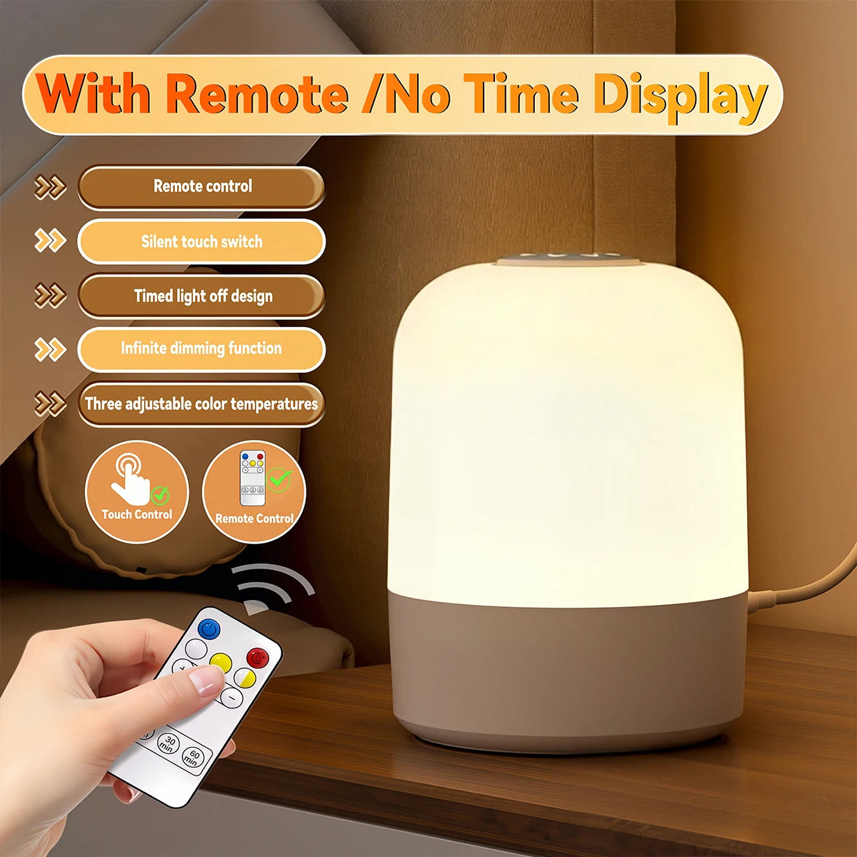 lampe chevet led rechargeable controle tactile nuits enfants sécurité USB