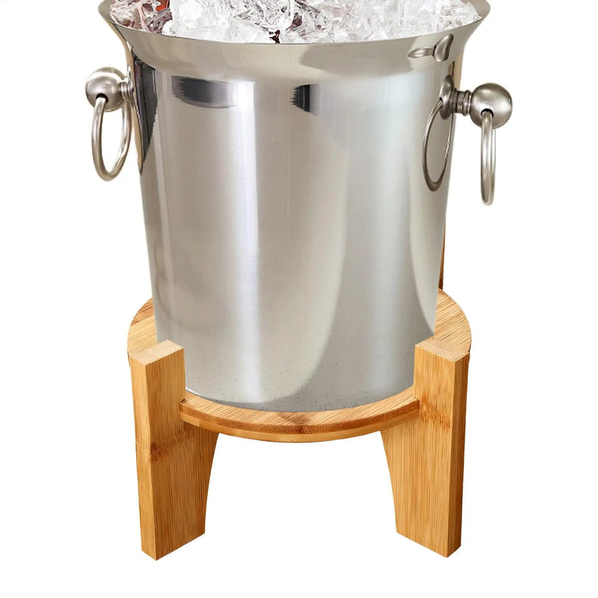 seau champagne carafe verre socle bois clair assiettes nappes tables événements parties