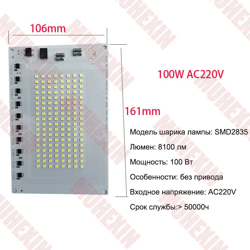 panneau led blanc 100w 6000k moderne grille smd2835 50000h ac220v