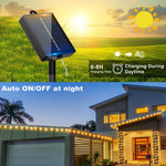 guirlande lumineuse solaire 100 led 10m corde chanvre jardin extérieur modes ip65