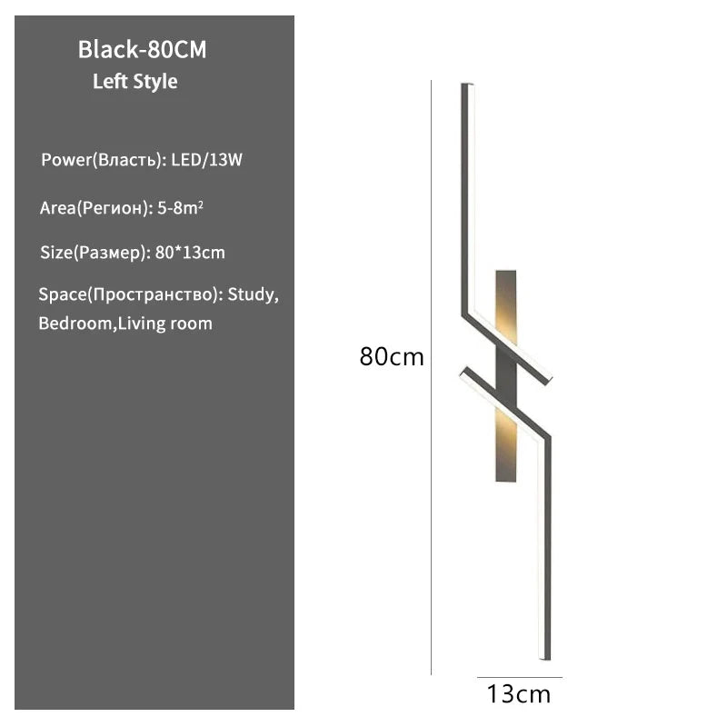lampe murale moderne led noir minimaliste chambre cuisine éclairage quotidien fixée mur flux lumineux