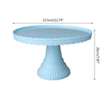 présentoir gâteaux plastique blanc rose bleu bordures ondulées moderne festif anniversaire mariageDecorationTableFestive