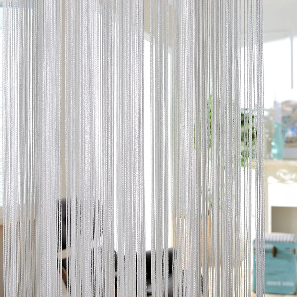 rideaux franges transparents argenté doré blanc glamour français européen chambre maison