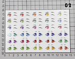 autocollants yeux stylisés multicolores dessin animé adhésifs argile polymère ultra légères diy bricolage travaux