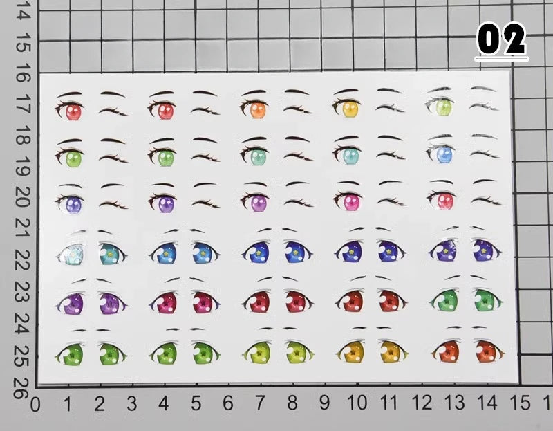 autocollants yeux stylisés multicolores dessin animé adhésifs argile polymère ultra légères diy bricolage travaux