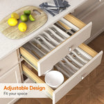 organisateur tiroir cuisine extensible compartiments ajustables rangement couverts ustensiles blanc gris moderne
