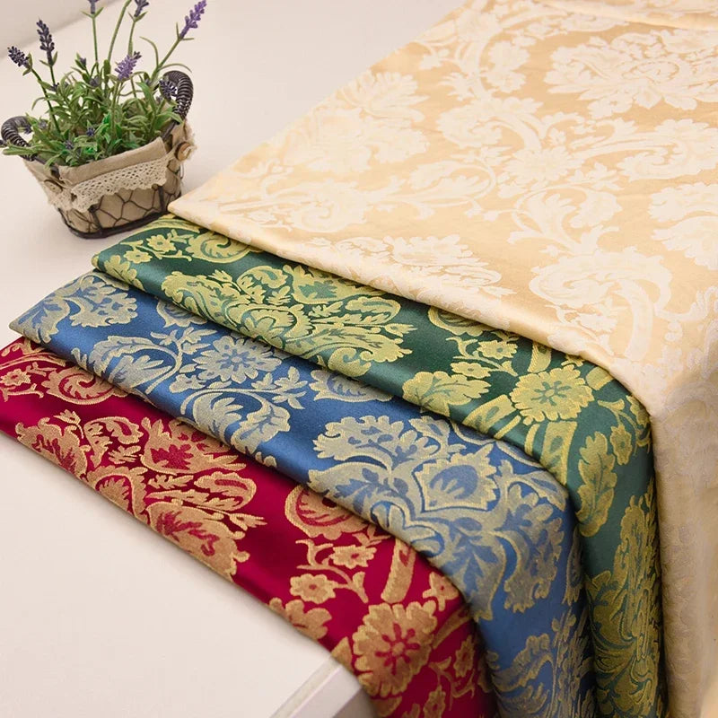 tissu brocart floral beige vert bleu rouge coton polyester canapé coussin décoratif