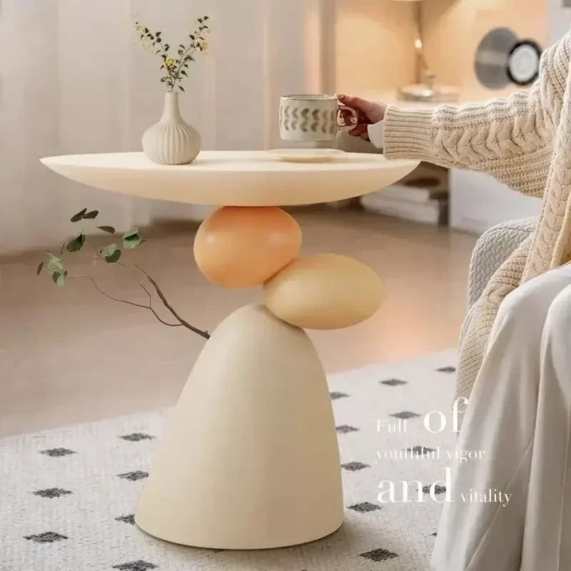 table d'appoint moderne table basse marron beige vert clair minimaliste lisse salon chambre coucher