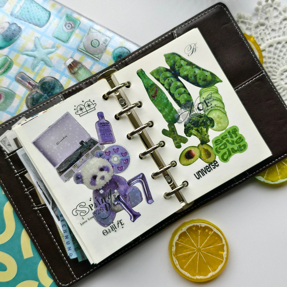 livre stickers multicolore animaux fruits adhésifs créatifs agenda bricolage álbum opaques enfants adultes