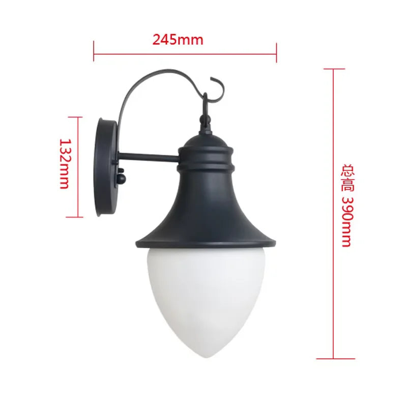 lampe murale noire classique fixée éclairage led opaque maison cour