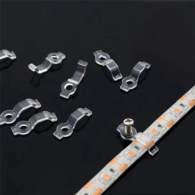 clips fixation led transparent vis moderne bande lumineuse étanche 100pièces