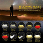 lampe frontale led capteur lumière noire jaune rouge élastique outdoor sport camping
