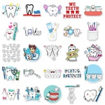 stickers dentaires mignon brosse dents dentifrice dessin animé bleu blanc rose vert noir gris