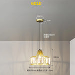Suspension lumineuse moderne strass transparente noir doré élégante câble