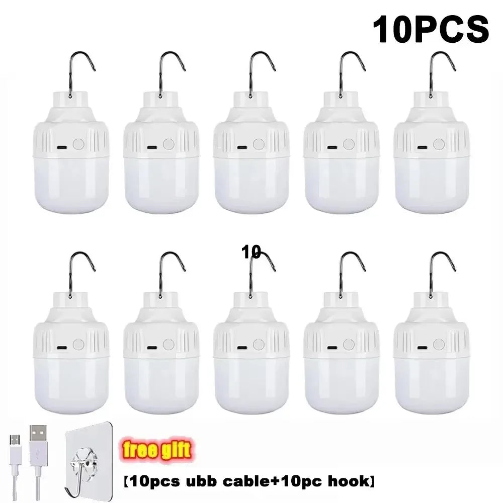 ampoules led rechargeables usb haute luminosité lanterne portable blanc moderne compact crochet