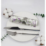 serviettes jetables lavande vintage blanc violet motifs fleurs textes provence