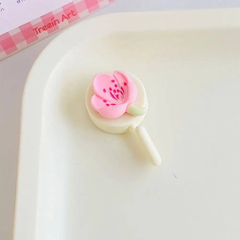 porte clés fleurs coeurs donuts rose blanc créatif mignon auto adhésif multifonctionnels
