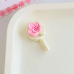 porte clés fleurs coeurs donuts rose blanc créatif mignon auto adhésif multifonctionnels