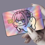 stickers carte bancaire laser waterproof antiusure dessin animé mascotte mignonne adhésifs rembourrables sans résidu