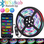 ruban led flexible multicolore moderne controle bluetooth adhésif 5v ws2812b 30mètres led individuelles