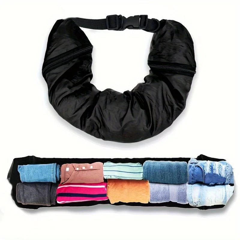 oreiller voyage forme noir clip poche zippée fibre polyester moderne portable auto remplissage